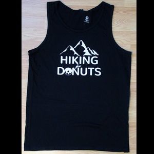 Hiking for Donuts Screen printed design tank top